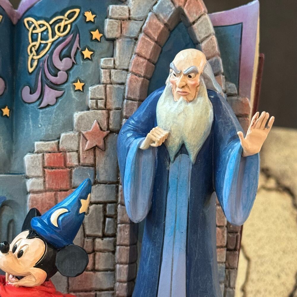 Disney Traditions Jim Shore Sorcerer Mickey Storybook Figurine Fantasia Yen Sid - Picture 7 of 16